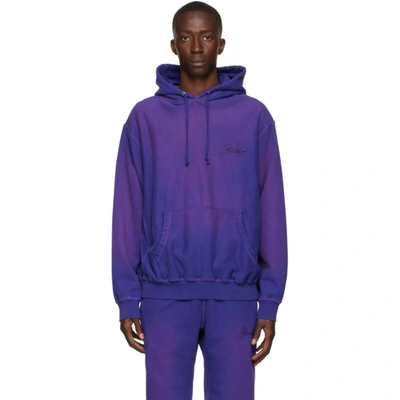 Awake Ny Purple Sun-bleached Logo Hoodie In Purple