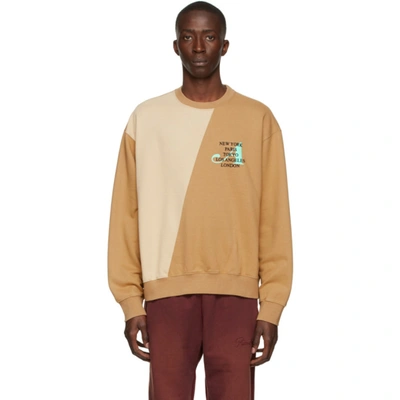 【AWAKE NY】 TWO-TONE SPLIT CITY CREWNECK : SAND Awake Ny Tan Two-tone Split City Sweatshirt In Sand | ModeSens