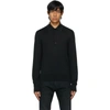 TOM FORD BLACK FINE GAUGE MERINO LONG SLEEVE POLO