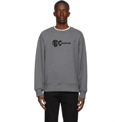 Apc . Jaheim Sweatshirt - Anthracite Chine - Atterley In Grey