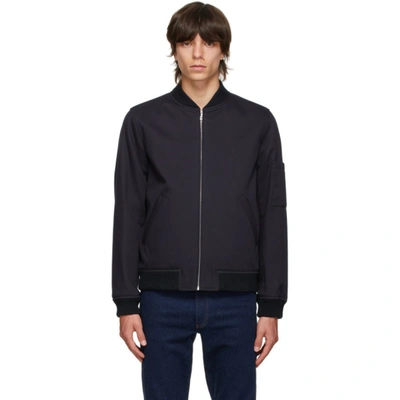 Apc Gregoire Cotton-shell Bomber Jacket In Blue