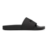 Balenciaga Rubber Logo Pool Slides In Black