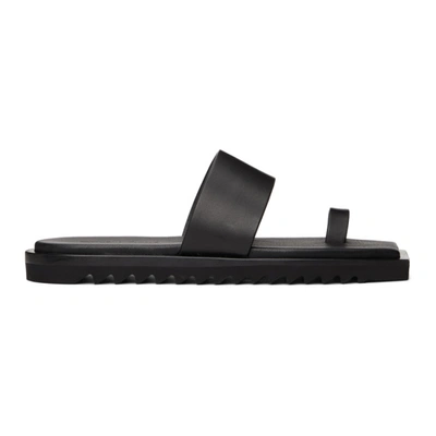 Rick Owens Small Bevel Leather Sandals In Black