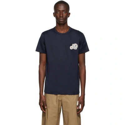 Moncler Crewneck T Shirt Featuring Multiple Patches In Black
