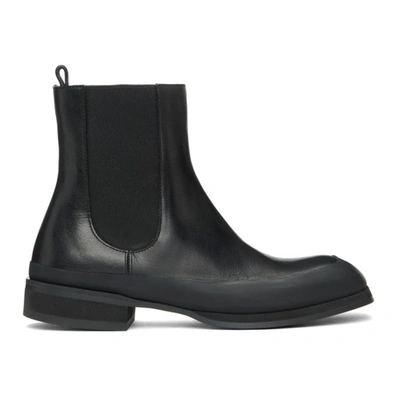 The Row Garden Leather Chelsea Boots In Black