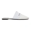 Givenchy Woman 4g Flat Mules In White Leather In Bianco