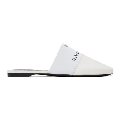 Givenchy Woman 4g Flat Mules In White Leather In White