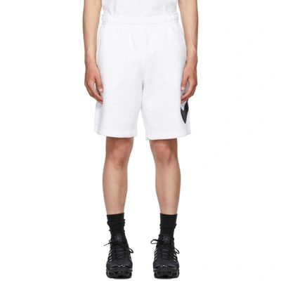 Nike Sportswear Club Fleece Logo Shorts In White/white