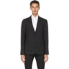 FENDI BLACK PINSTRIPE LOGO BLAZER