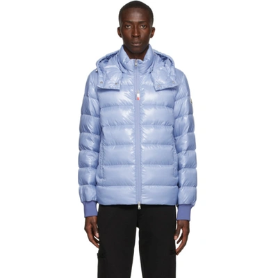 Moncler Cuvellier Water Resistant Down Puffer Jacket In Blue
