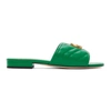 GUCCI GREEN QUILTED 'GG' JOLIE SANDALS