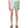 ERL PINK & GREEN WIDE STRIPE SHORTS