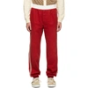 Gucci Gg-logo Side-stripe Cotton-drill Track Pants In 6429 Live Red/mix