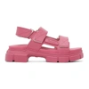 Ganni 40mm Touch-strap Chunky Sole Sandals In Pink