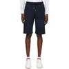 Thom Browne Tonal 4 Bar Cotton Sweat Shorts In Navy