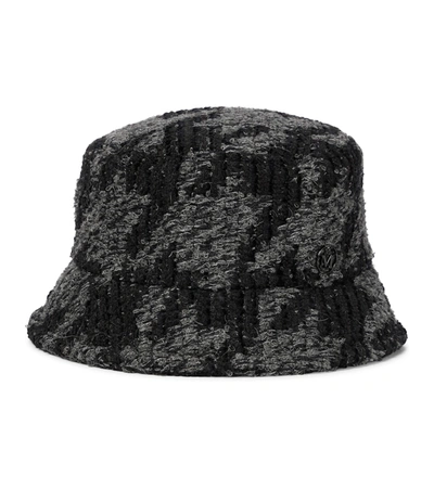 Maison Michel Axel Tweed Bucket Hat In Black
