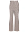Magda Butrym Houndstooth Wool And Cotton Straight Pants In Beige