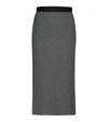 Moncler Wool And Cashmere Midi Skirt In Grey