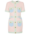 Balmain Multi-panel Short-sleeve Denim Dress In Multicoloured