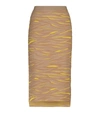 Stella Mccartney Women's Animal-patterned Wool Midi Skirt In Yellow