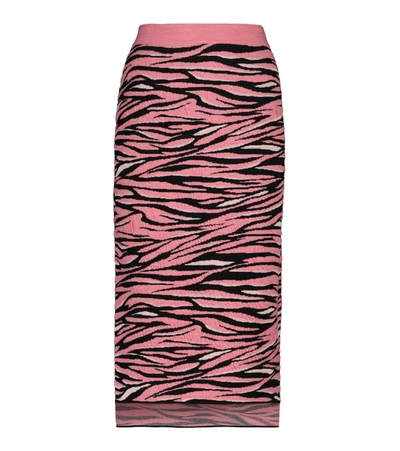 Stella Mccartney Tiger Pattern Knitted Skirt In Pink