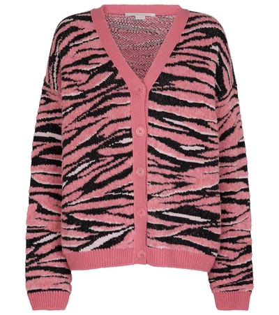 Stella Mccartney + Net Sustain Jacquard-knit Recycled Wool-blend Cardigan In Candy Rose