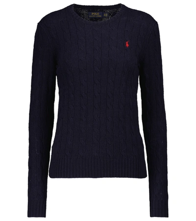 Polo Ralph Lauren Logo Cable-knit Jumper In Dark Blue