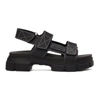 Ganni Black Recycled Rubber Velcro Sandals
