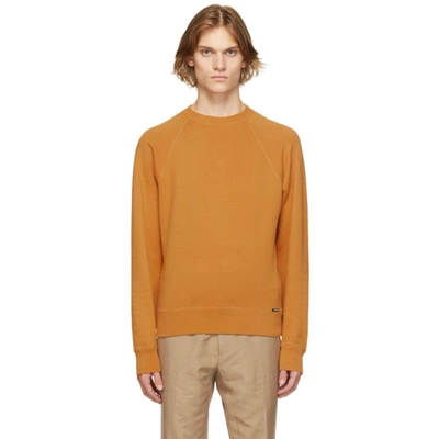 Tom Ford Garment-dyed Fleece-back Cotton-jersey Sweatshirt In Orange