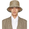 FENDI BEIGE & BLACK WOVEN BUCKET HAT