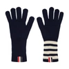 Thom Browne Blue 4-bar Stripe Cashmere Gloves In Navy
