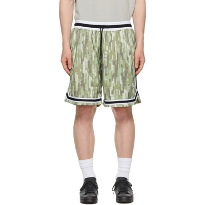 John Elliott Game Abstract-print Running Shorts In Green