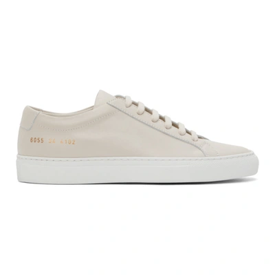 Common Projects Off-white Achilles Low White Sole Sneakers In Beige