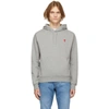 Ami Alexandre Mattiussi Ami Ami De Coeur Logo Embroidered Hoodie In Heather Grey