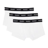 Hugo Boss Three-pack White Logo Boxer Briefs In White