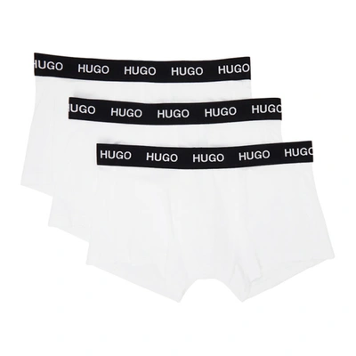 Hugo Three-pack White Logo Boxer Briefs