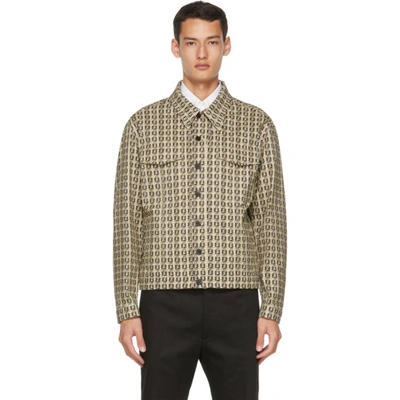Fendi Ff-print Cotton-blend Twill Jacket In Beige