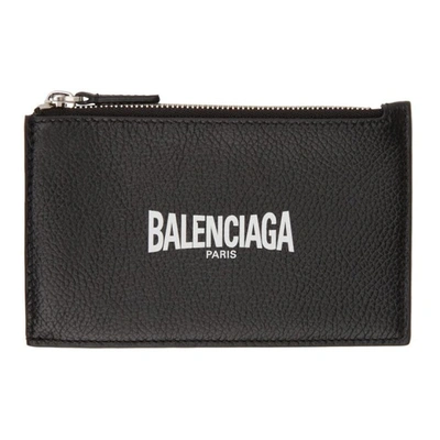 Balenciaga Black Large Long Cash Coin & Card Holder In Black/white