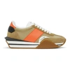 Tom Ford Men's James Colorblock Platform Low-top Sneakers In C7202 Sand + Orange