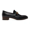 Gucci Black Web Horsebit Loafers