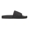 BOTTEGA VENETA BLACK RUBBER SLIDER SANDALS