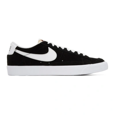 Nike Men's Blazer Low 77 Suede Casual Sneakers From Finish Line In Black/white/sail