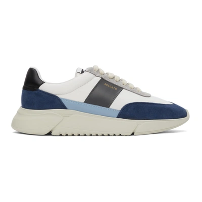 Axel Arigato White & Blue Genesis Vintage Sneakers In Cream