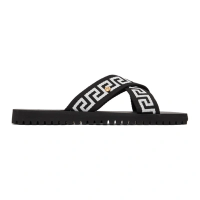 Versace Greca-motif crossover-strap sandals Versace Greca Sandals | Saks Fifth Avenue main image 4