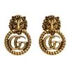 GUCCI GOLD GG LION HEAD EARRINGS