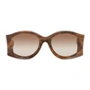 LOEWE BROWN PAULA'S IBIZA LARGE ROUND SUNGLASSES