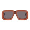 Loewe Women's Paula's Ibiza Oversized Square-frame Acetate Sunglasses In Orange