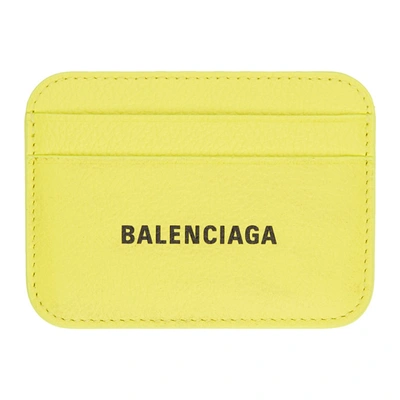 Balenciaga Yellow Cash Card Holder In Light Yellow