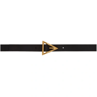 Bottega Veneta Triangular Buckle Belt In Black
