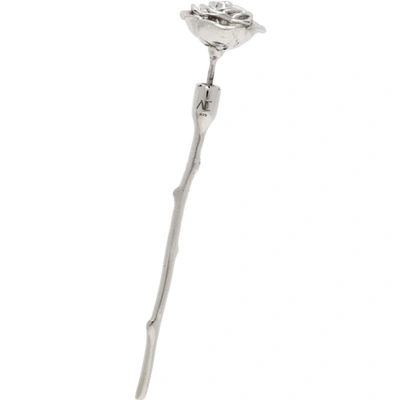 Alan Crocetti Silver Rose Single Earring